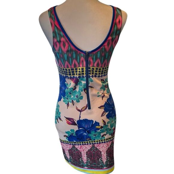 Peach Puff Multi-Colored Floral Tank Bodycon Mini Dress | EUC | Size M - Picture 7 of 11